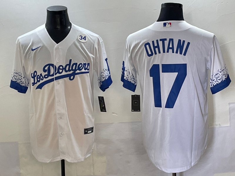 Men Los Angeles Dodgers #17 Ohtani white Nike MLB 2025 Jersey style 7->los angeles dodgers->MLB Jersey